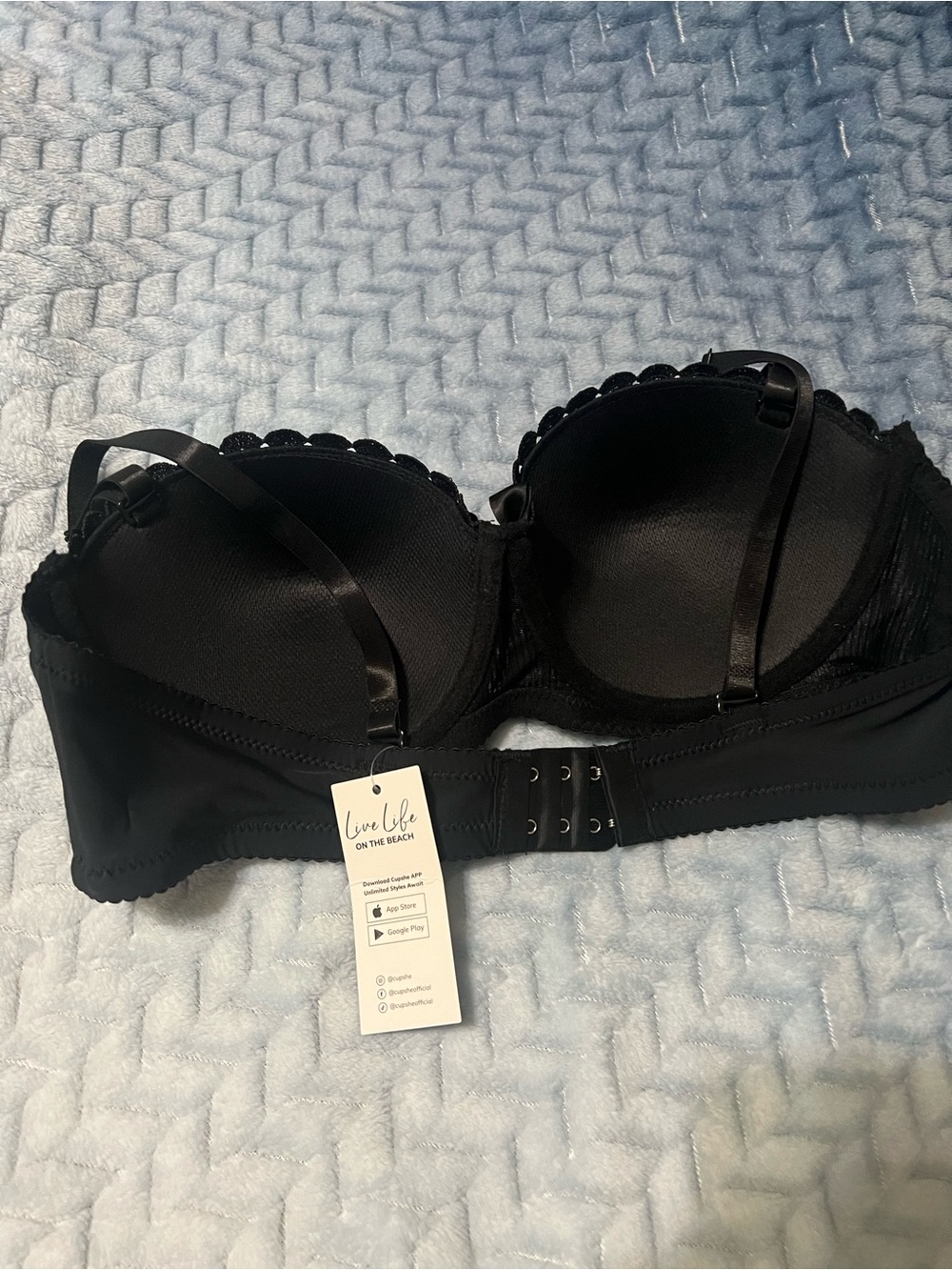Black Strapless Push-Up Bra